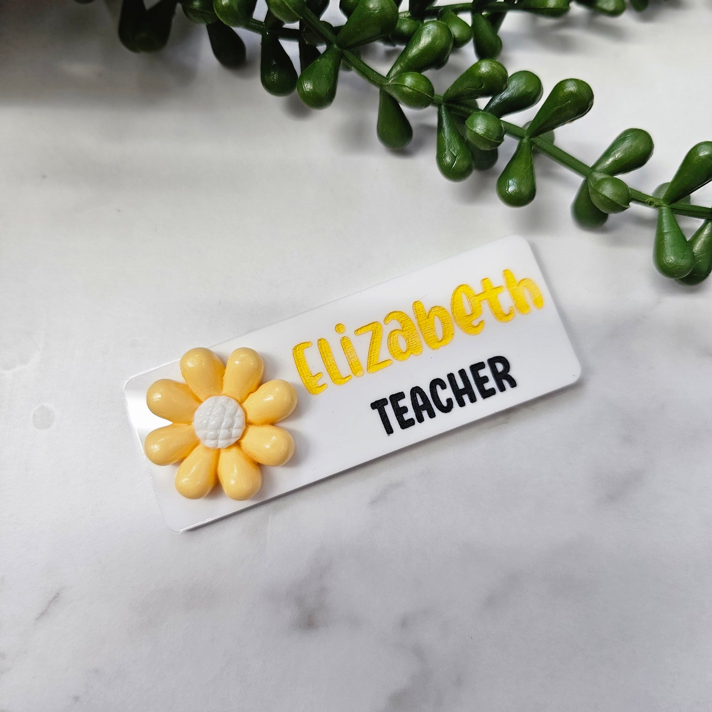 Floral Name Badge