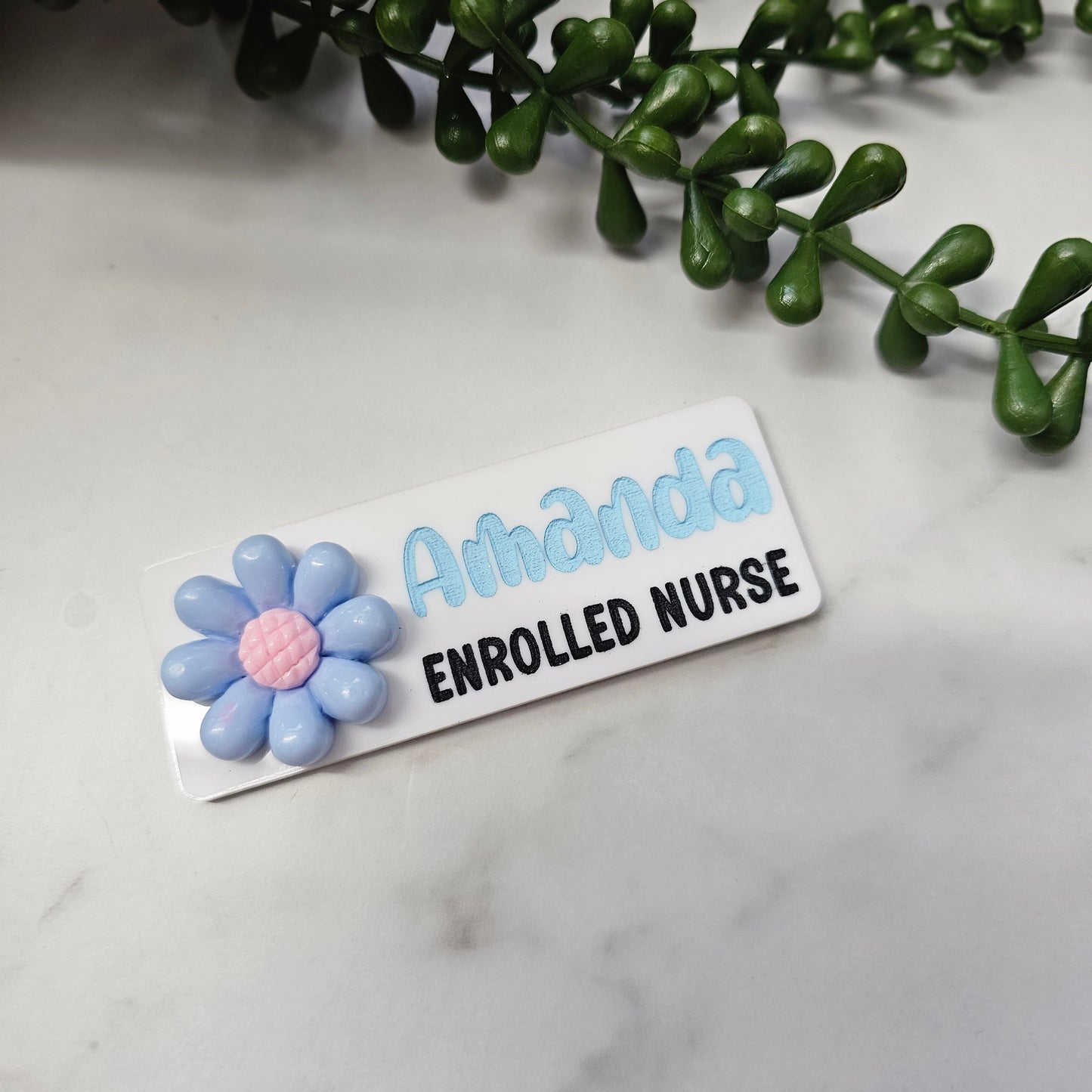 Floral Name Badge