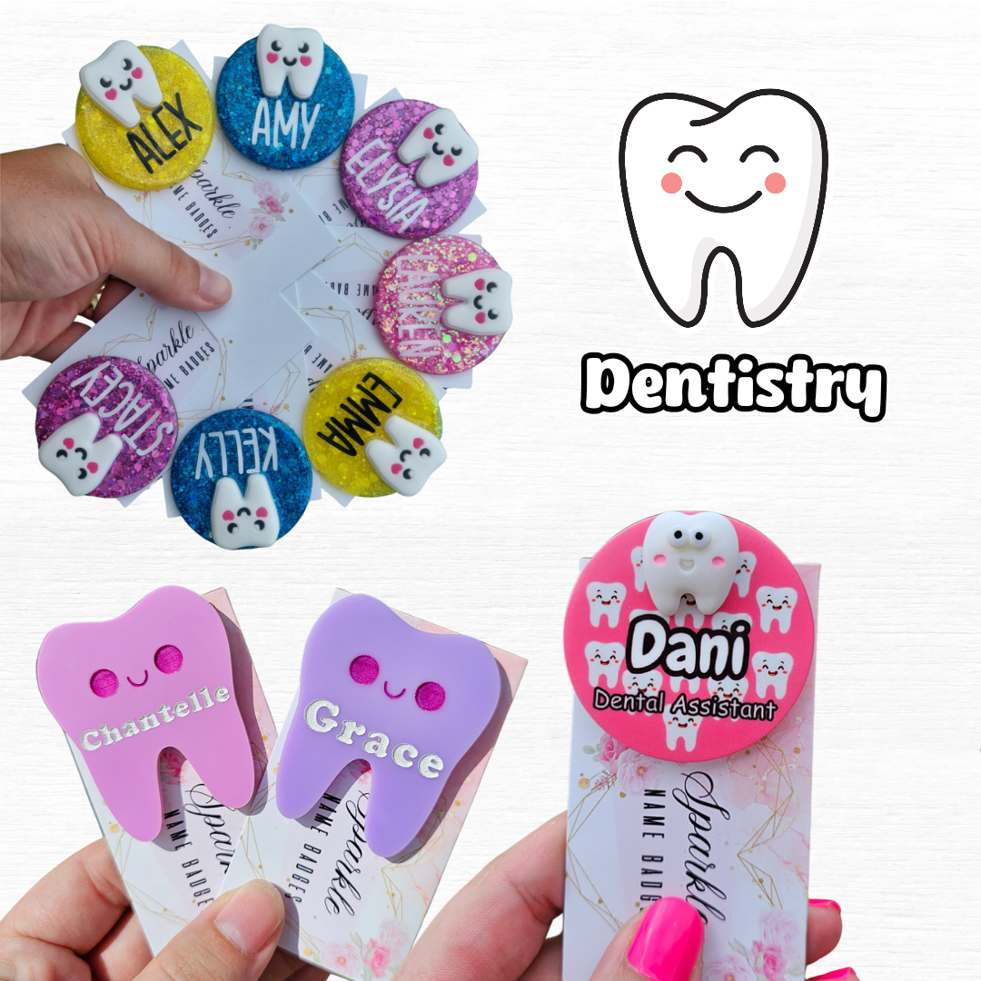 Dentist Themed Name Badges - Sparkle Name Badges