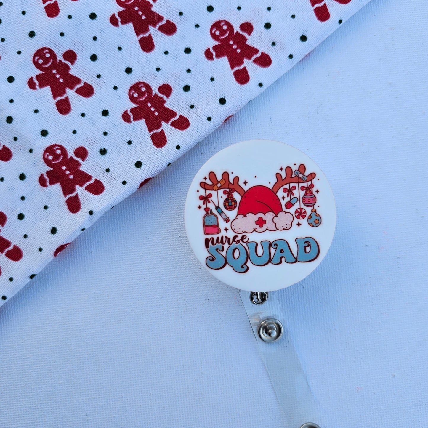 Printed Christmas Badge Reels - Sparkle Name Badges