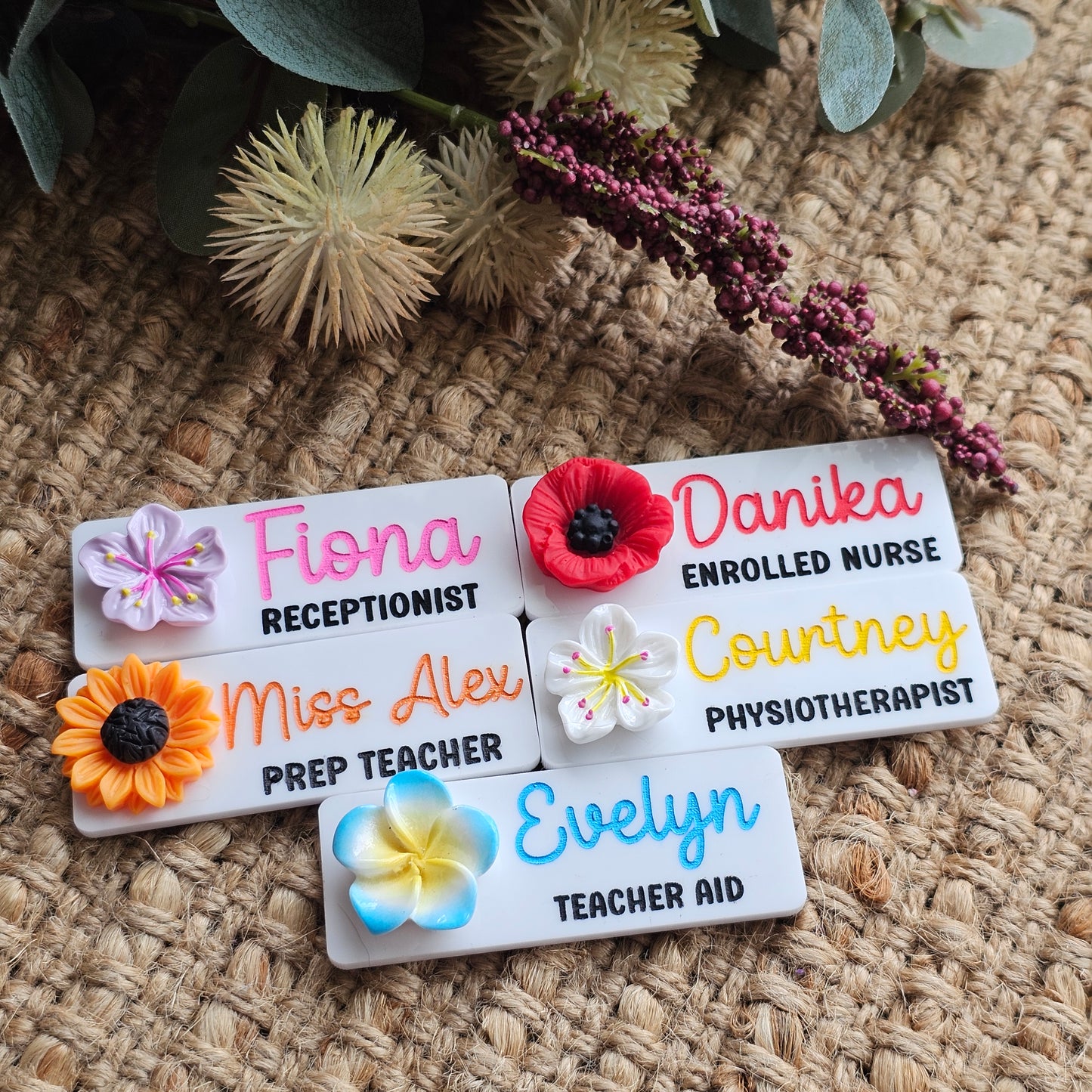 Flower Name badge