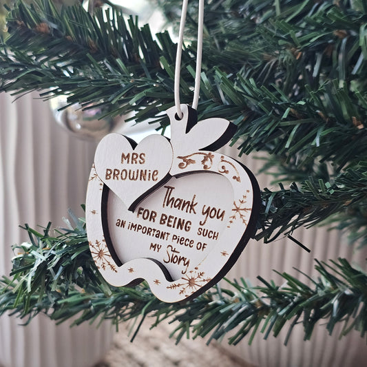 Teacher apple ornament - Sparkle Name Badges