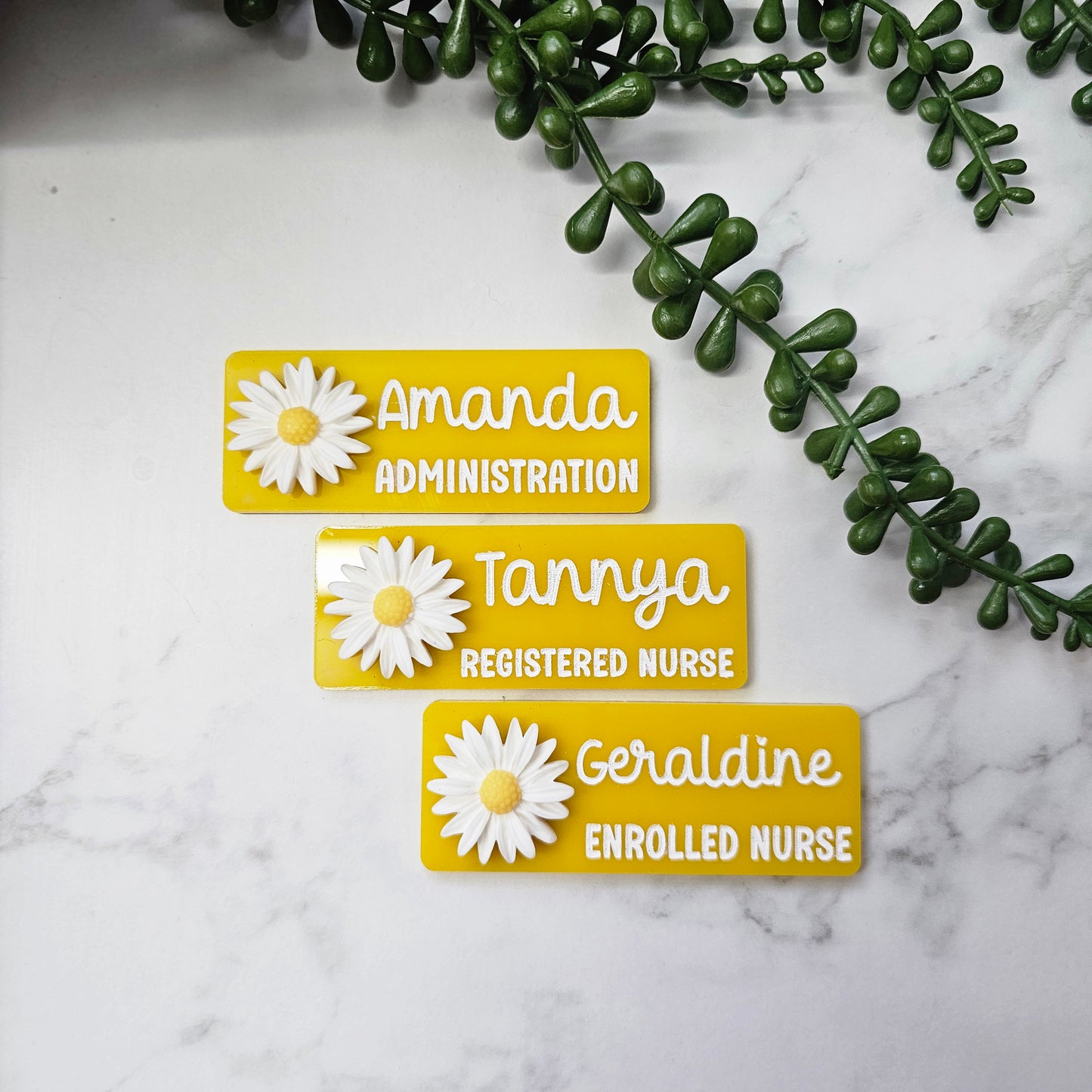 Yellow Daisy Name Badge