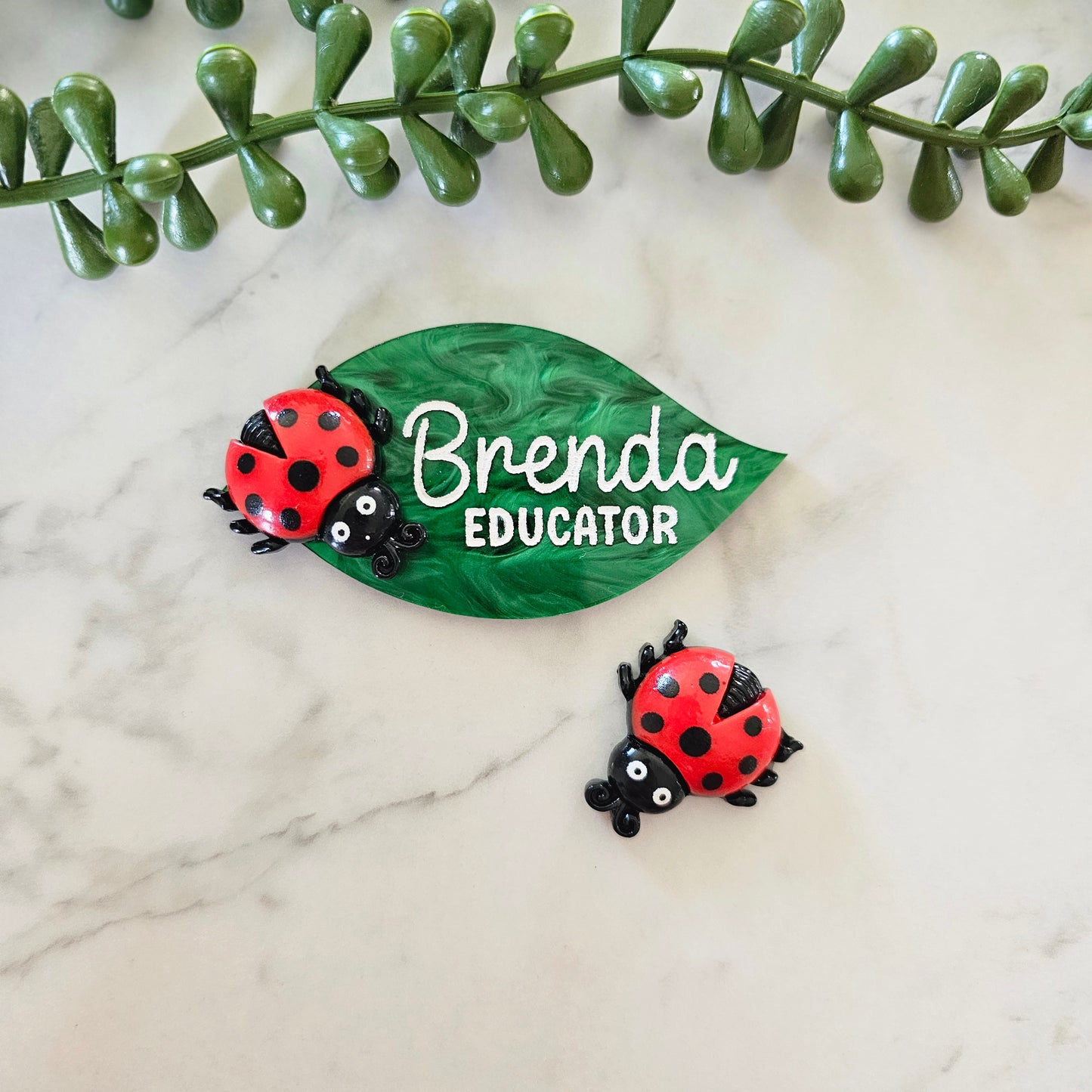 Ladybug name badge