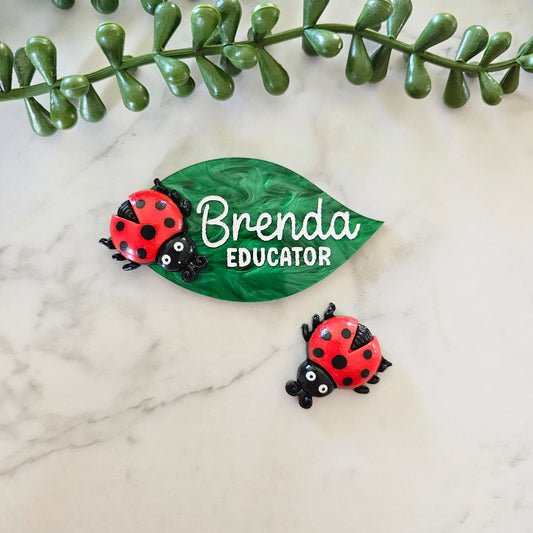 Ladybug name badge