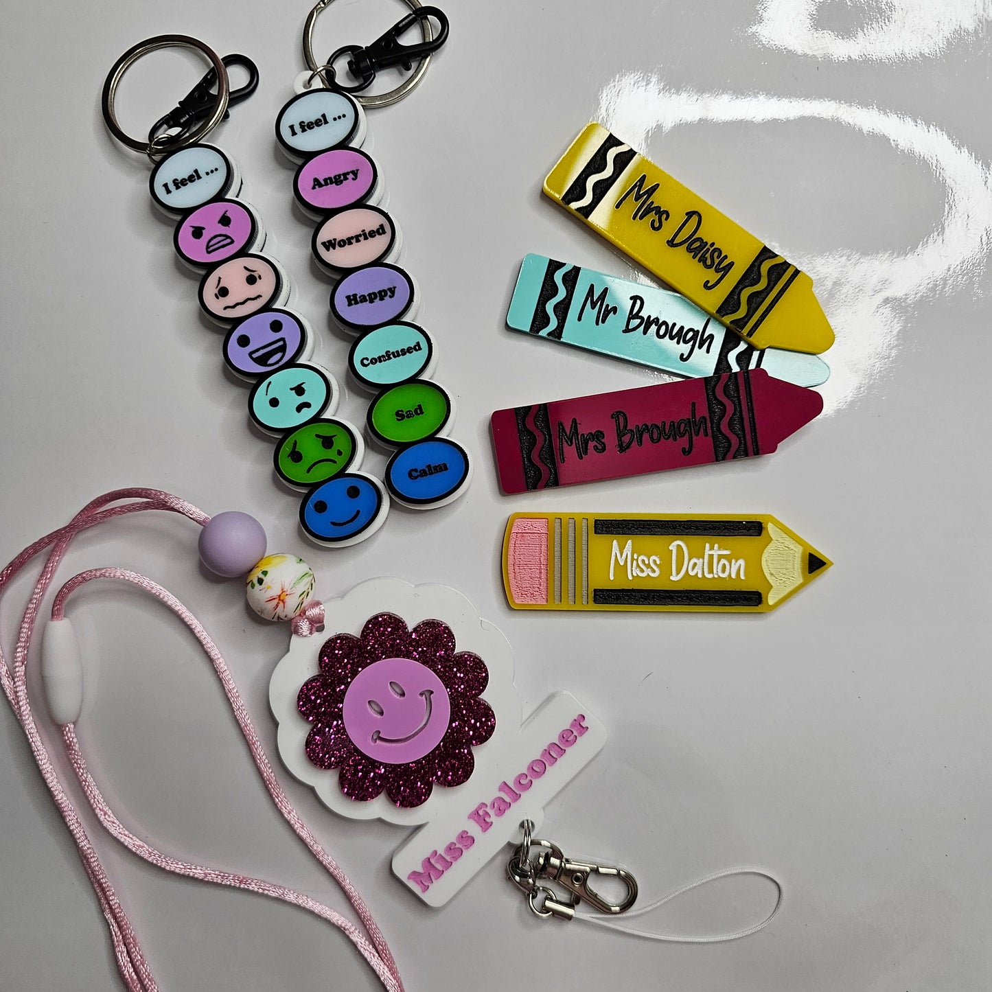 Feelings Keychain - Sparkle Name Badges