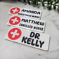 First aid name badge
