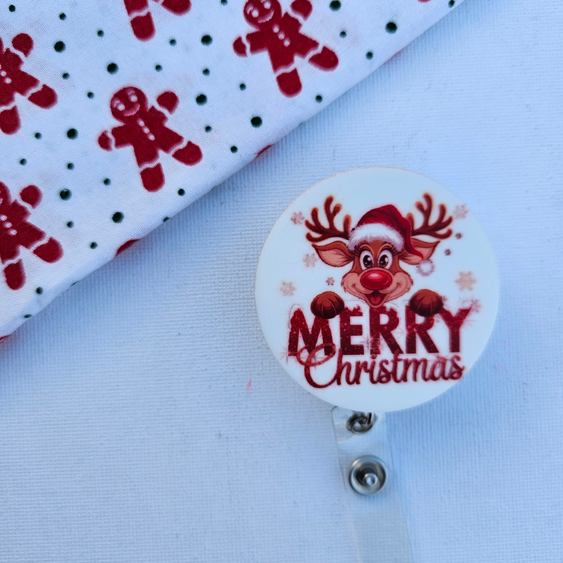 Printed Christmas Badge Reels - Sparkle Name Badges